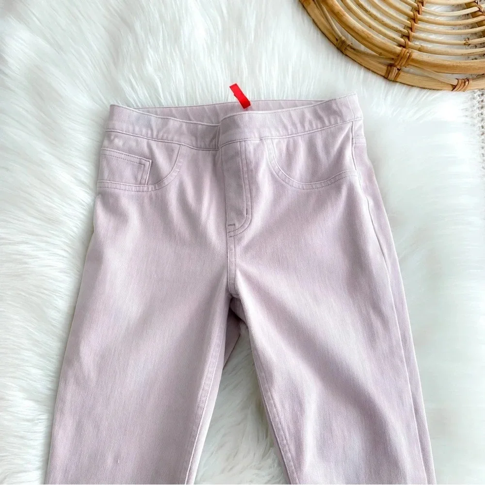 Spanx Cut & Sew Cropped Indigo Knit Leggings Pink Dusty Mauve Shaping Pants S